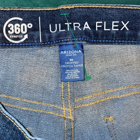 •ARIZONA•NWOT 360 ULTRA FLEX DROPPED TAPER CROTCH DENIM JEANS SIZE 30 - Picture 10 of 11